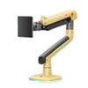 P&P Yellow RGB Heavy Duty Gaming Monitor Arm For Large Screens With Full Motion Flexibility