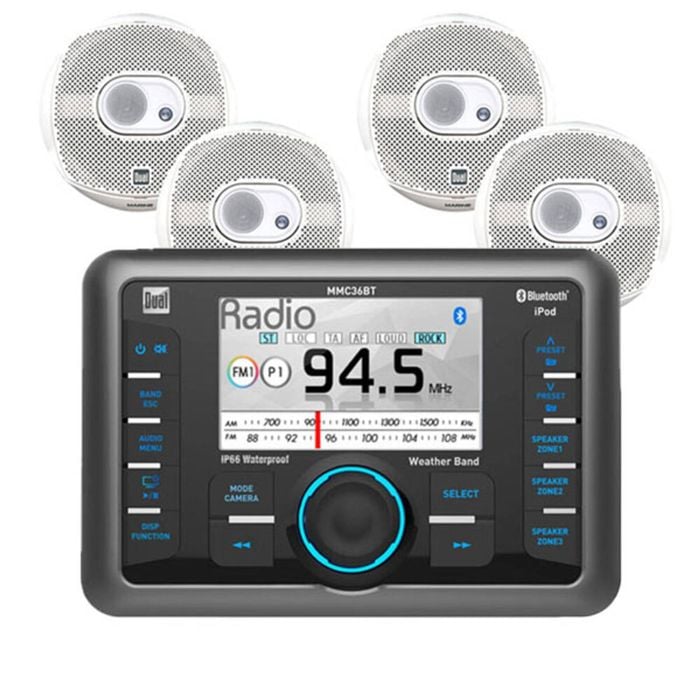 Dual Mmc36bt Marine Stereo & 4 Speaker Package