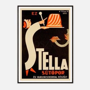 Galrie Stella Sütöpor Vintage Advertising Poster Art Print, Black Frame, 50 x 70cm (20 x 28inch)