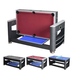 Leaf Living Versa 6ft Mdf 3-in-1 Pool Table/table Tennis Table/air Hockey Black Frame