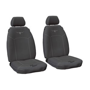 R.m.williams Rmw Longhorns Grey Canvas Front Car Seat Covers Universal Fit