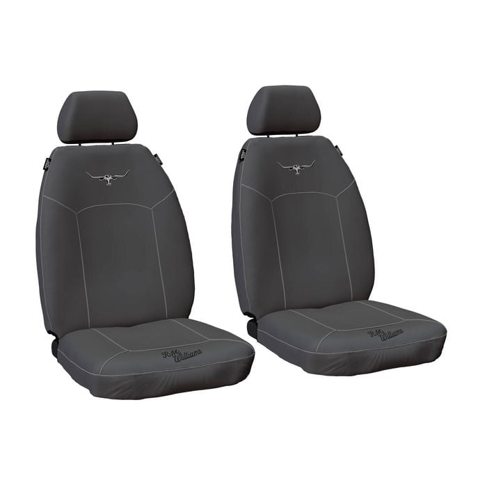 R.M.Williams RMW Longhorns Grey Canvas Front Car Seat Covers Universal Fit Bunnings Australia