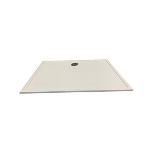 Wet Area Solutions 1200 x 900mm White Rear Outlet Solid Surface Shower Base