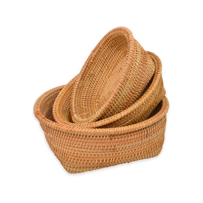 Kelly Fruit Basket Set of 3 Homemade" and "Natural rattan