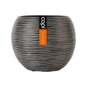 Capi 17 x 14cm Black Rib Indoor Plant Pot