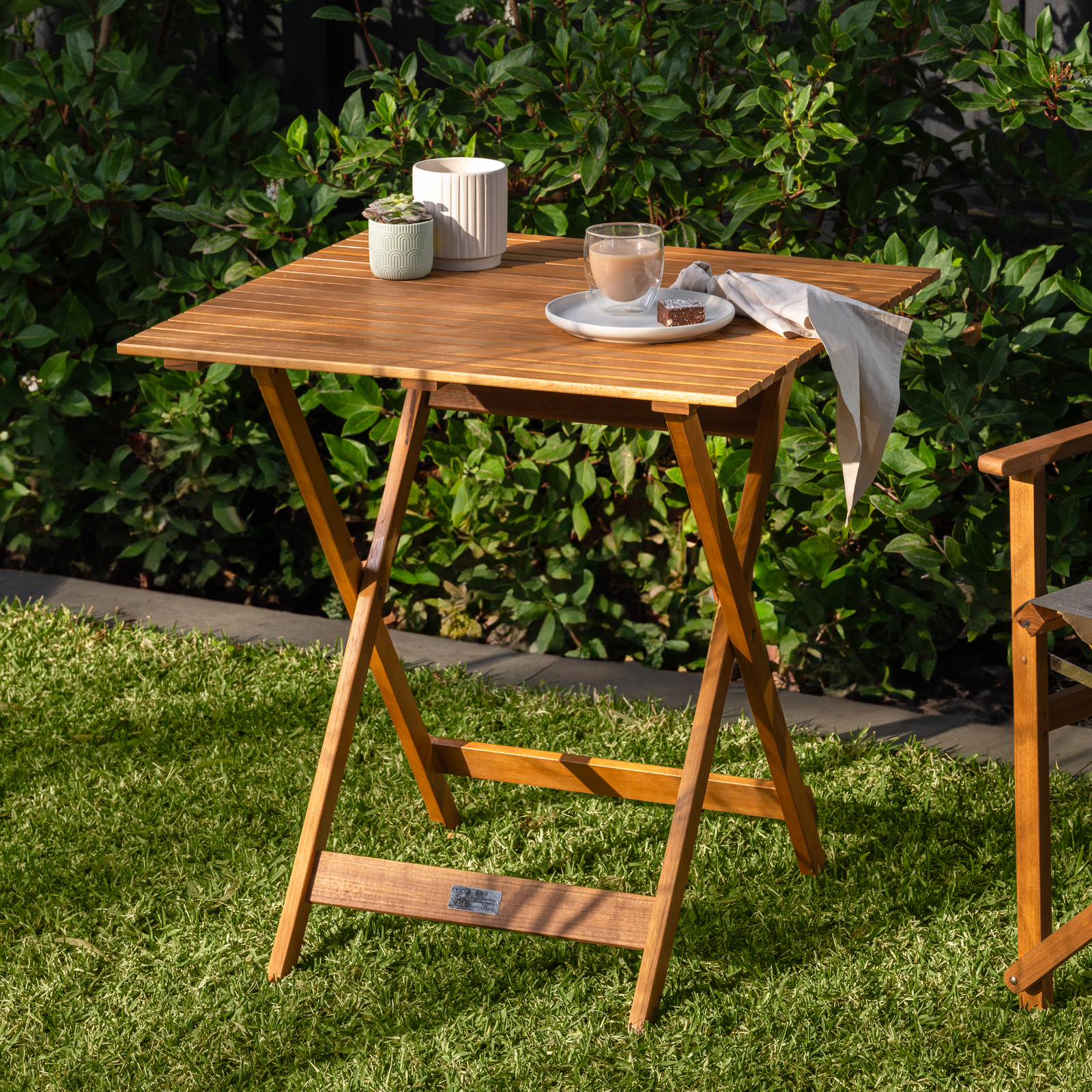 Mimosa 70 x 70 x 74cm Square Folding Timber Table