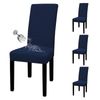Catzon 4 Pcs Dining Chair Covers Waterproof Stretch-Navy Blue