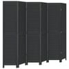 vidaXL Room Divider Privacy Screen Partition 6 Panels Black Paulownia