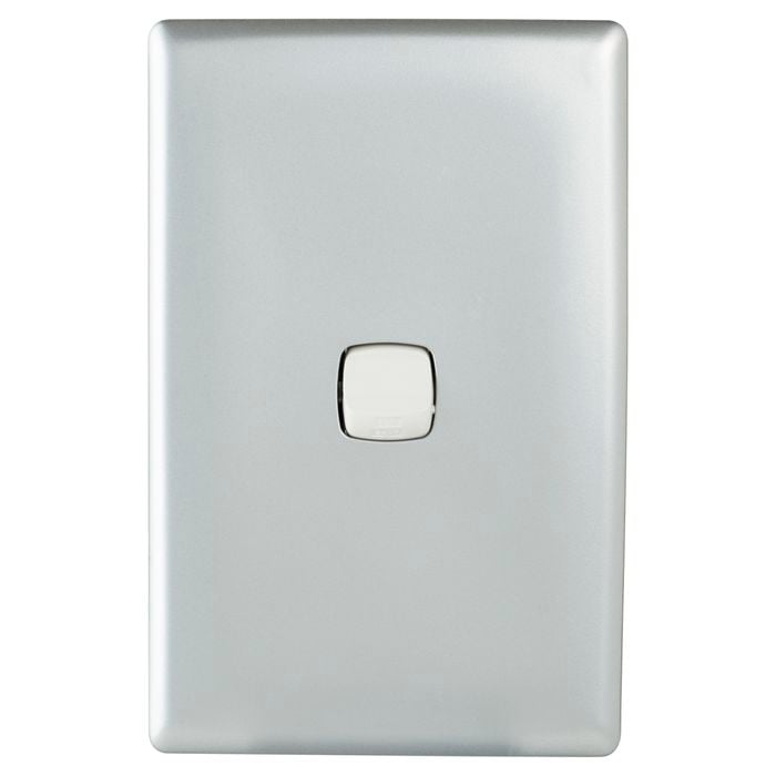 HPM 1 Gang Matt Silver Linea Wall Switch