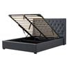 Foret Bed Frame Queen Gas Lift Storage Base Bedroom Furniture Fabric Grey Gray Dark