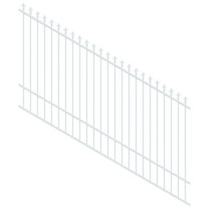 ProtectorAl 1201-2400W x 1500H Pearl White Spear Top Pool Fence Panel Raked 16-30º
