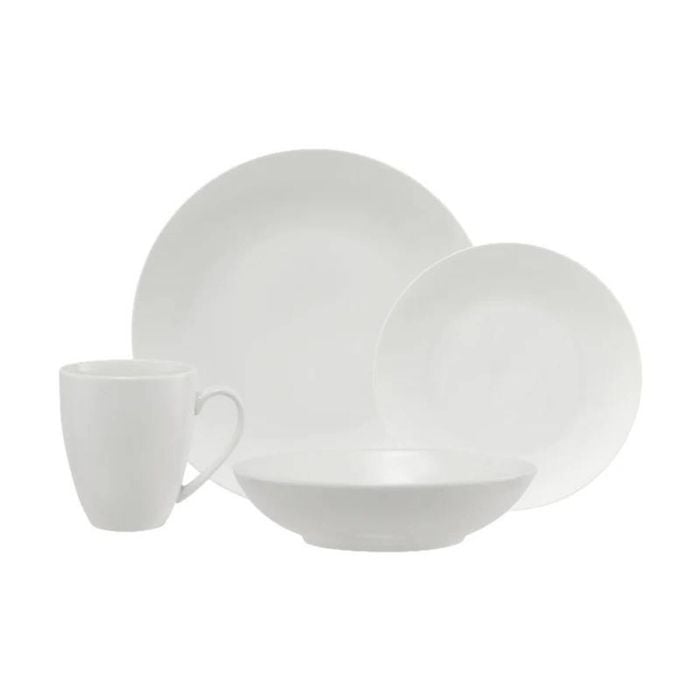 16pc Maxwell & Williams White Basics Fitzrovia Coupe Porcelain Dinner Set