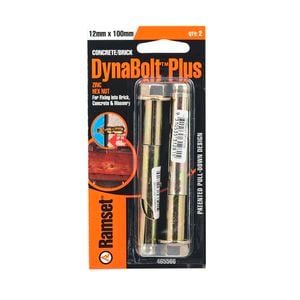Ramset 12 x 100mm DynaBolt Plus Hex Nut Bolt - 2 Pack