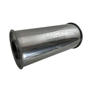 Lukey 3" Performance Muffler Centre/centre - 6" Round, 14" Long, 430 Ss