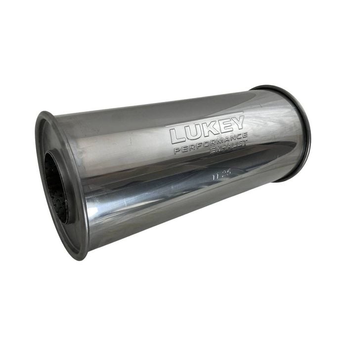Lukey 3" Performance Muffler Centre/centre - 6" Round, 14" Long, 430 Ss