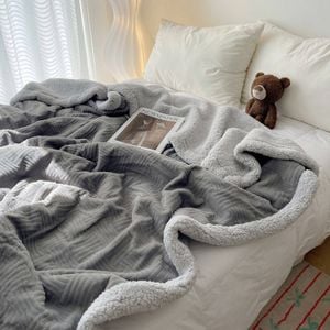 CottonMore Large Super Soft Faux Rabbit Plush Blanket Throw Rug 200x230cm - Night Sky Grey