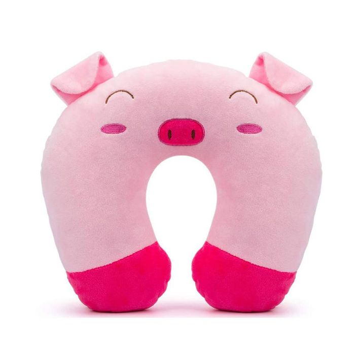 Catzon Animal Travel Pillow for Kids Soft Neck Head-Pig