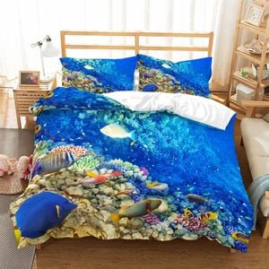 3D Coral Fish Quilt Cover Set Bedding Set Duvet Cover Pillowcases SF65