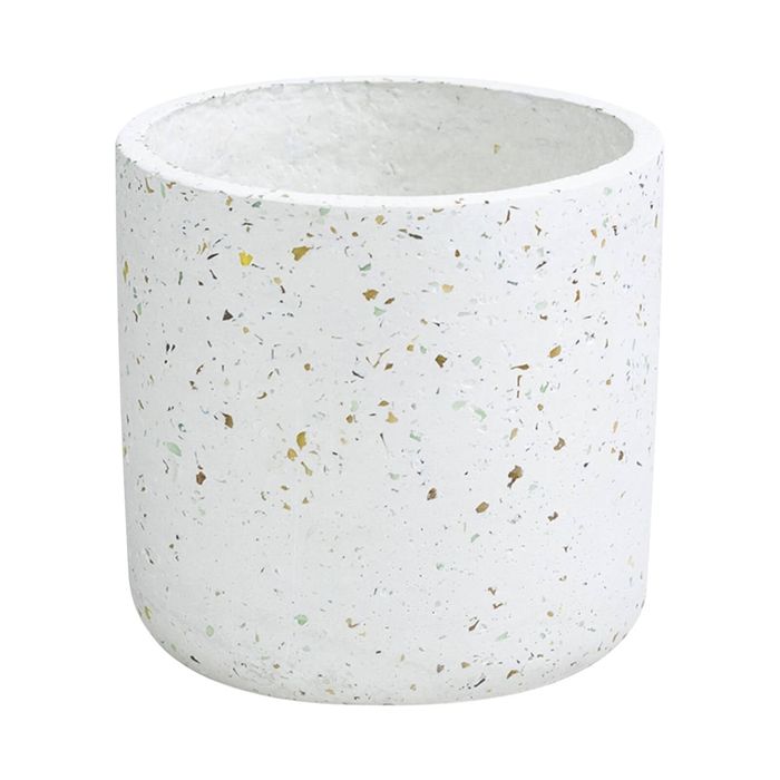 EDEN 12cm White Terrazzo Indoor Concrete Planter 