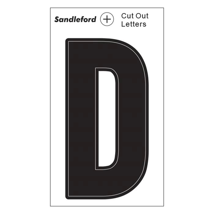 Sandleford 85mm D Black Self Adhesive Cut Out Letter
