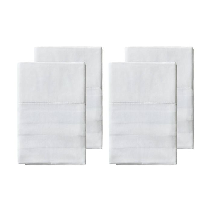 2PK Grosvenor House 500TC Hotel Stripe Tailored European Pillowcase White