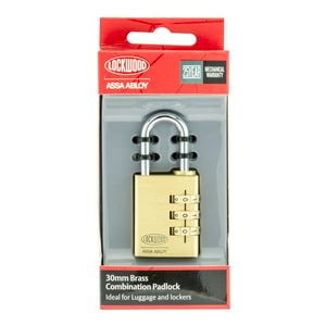 Lockwood 30mm Solid Brass 150 Series Combination Padlock