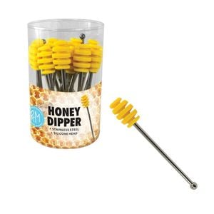 Appetito Silicone Honey Dipper with Stainless Steel Handle