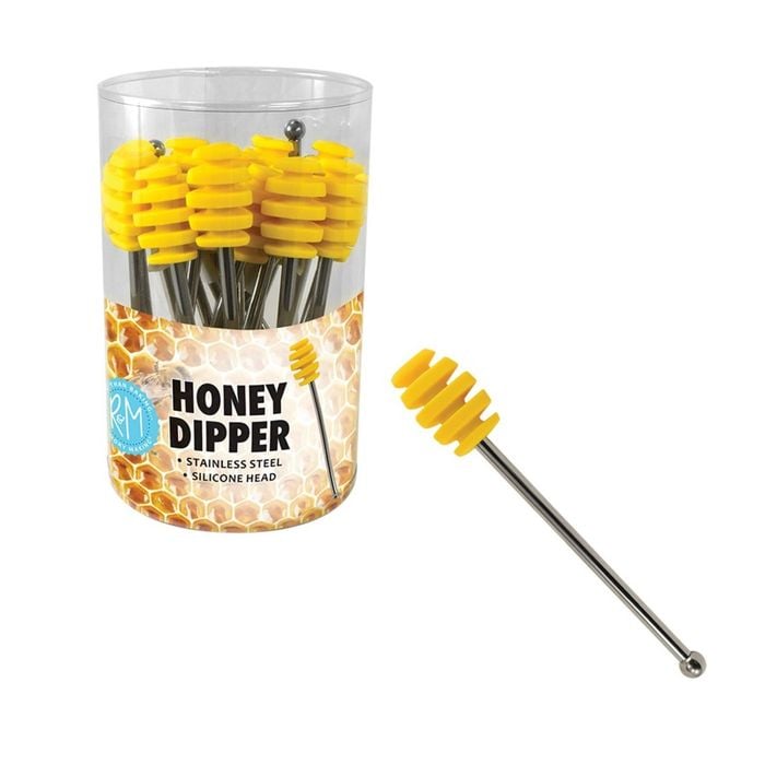 Appetito Silicone Honey Dipper with Stainless Steel Handle