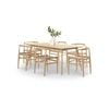 Bruno 7 PCE Rectangular 180cm Dining Set with Oskar Natural Ash Wood Chairs