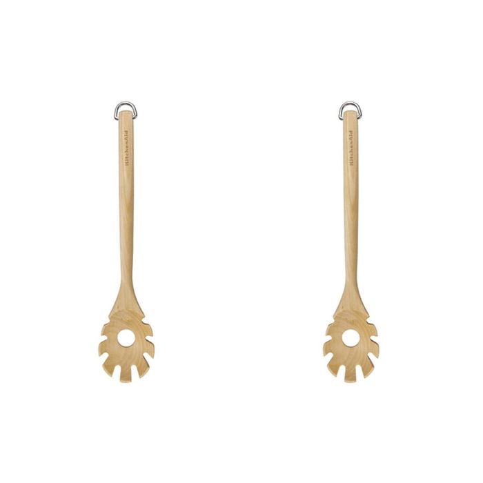 2pk Kitchenaid Birchwood Pasta Server Wooden Cooking Kitchen Utensil/tool