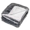 Costway Throw Blanket 740gsm Plush Fuzzy Faux Wolf Fur Blanket Decor