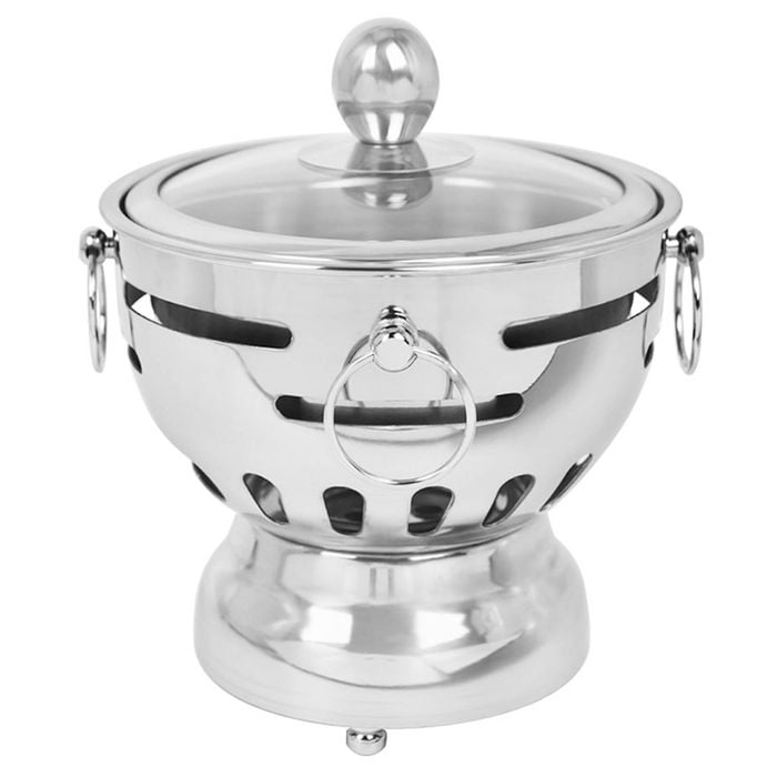 SOGA Stainless Steel Mini Asian Buffet Hot Pot Shabu Stove Burner with Glass Lid