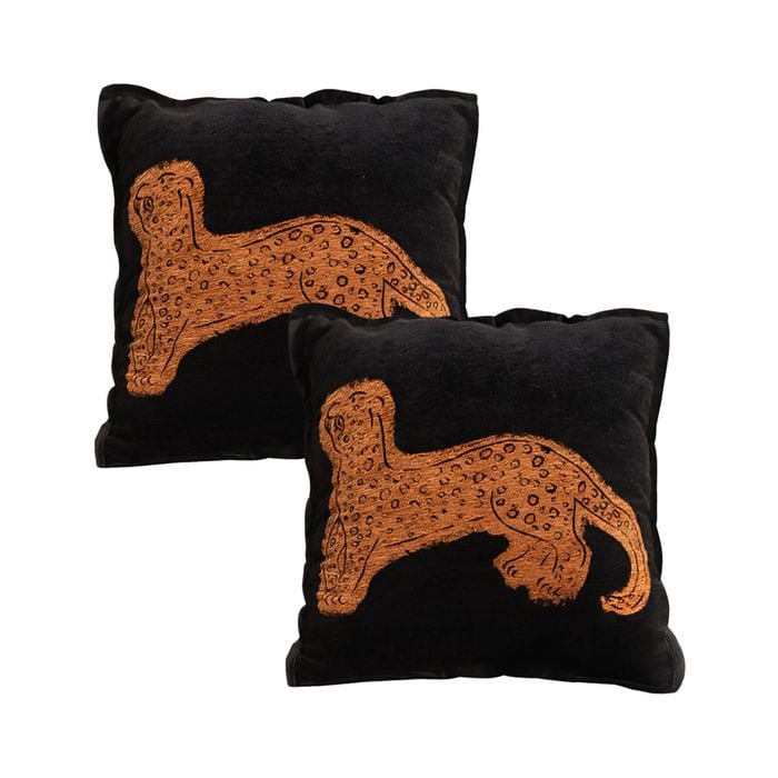SOGA 2X 45cm Modern Charcoal Gray Leopard Pattern Throw Pillow