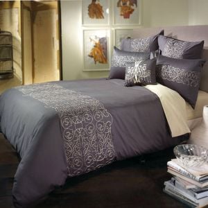 Bianca Maddox Charcoal Quilt Cover Set Queen