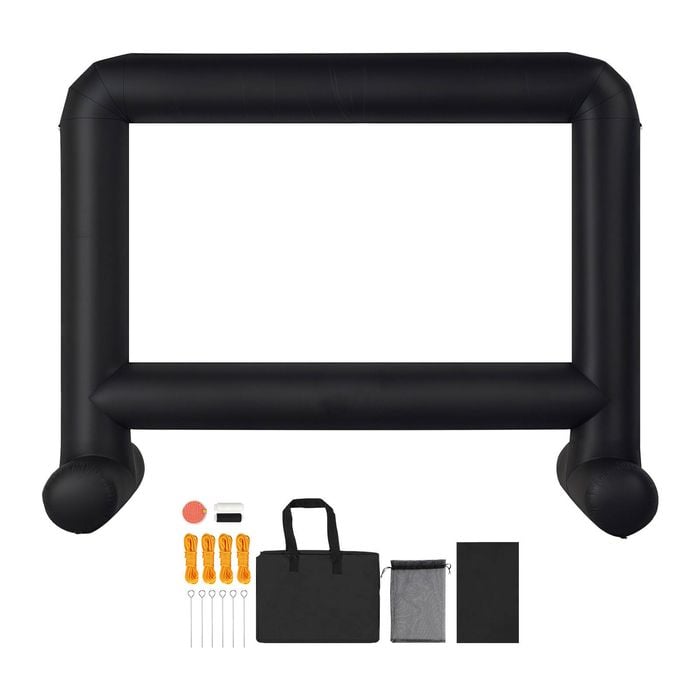 VEVOR 457cm Inflatable Movie Screen 600D with Portable Storage Bag for Outdoor Backyard