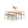 Bruno 5 PCE Rectangular 150cm Dining Set with Oskar Solid Ash Wood Chairs
