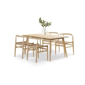 Bruno 5 PCE Rectangular 150cm Dining Set with Oskar Solid Ash Wood Chairs