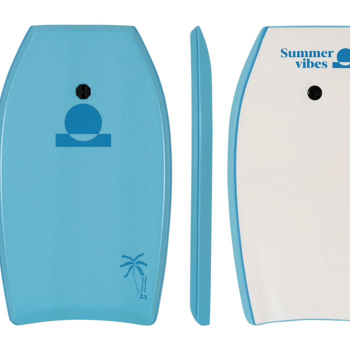 Summer vibes Grom 33" Boogie Board With Coil - Blue White
