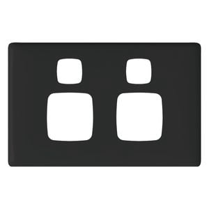 HPM LINEA Double Powerpoint Coverplate - Black