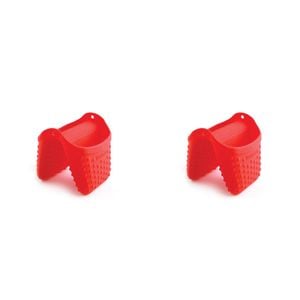 2PK Dexas Silicone 7.5cm Pinch Oven Hand Mitt Protection - Red