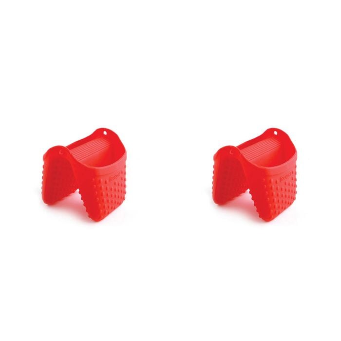 2PK Dexas Silicone 7.5cm Pinch Oven Hand Mitt Protection - Red
