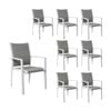 Oro 8pc Set Aluminium Outdoor Dining Chair White