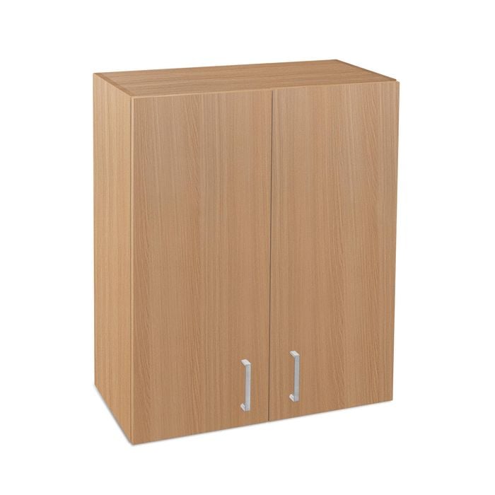 Flatpax Utility 600mm Woodgrain 2 Door Wall Cupboard