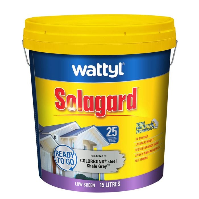 Wattyl 15L Shale Grey Low Sheen Pre-tinted Solagard Exterior Paint