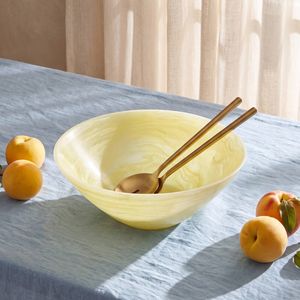 Cadence & Co. Chianti Resin Deep Serving Bowl Lemon 35x31x14cm
