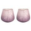 2PK LVD Glass Votive Candle Holder Home Decor 13.5cm Gold/Cranberry