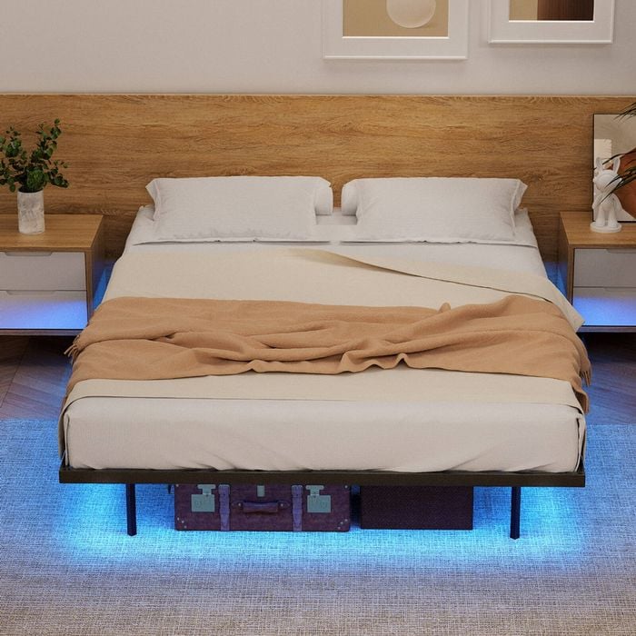 Artiss Metal Bed Frame Double Size Floating With Smart Led Light