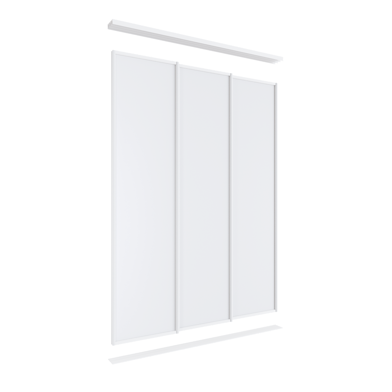 Lugna 2400 x 1200-1800mm Triple Mirror Wardrobe Sliding Door Package thumbnail 2