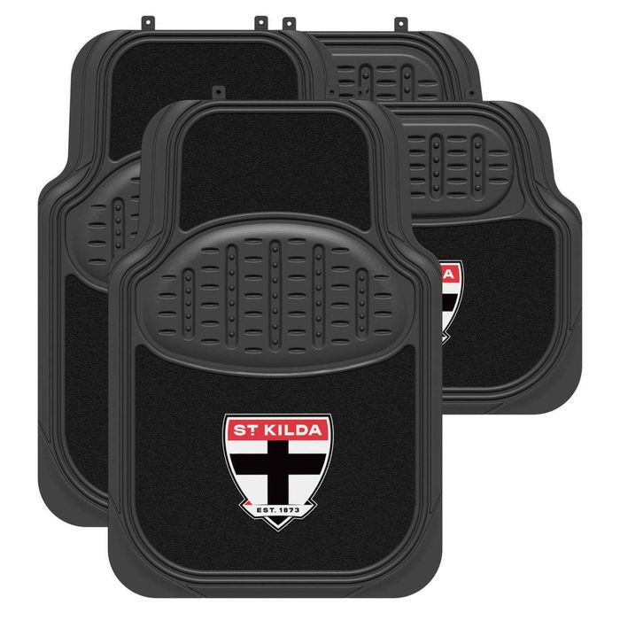 ST KILDA FC Official AFL Universal Rubber Car Floor Mats Carpet New Design