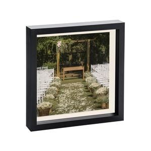 Nicola Spring 10" x 10" Black 3D Box Photo Frame - 8" x 8" Mount